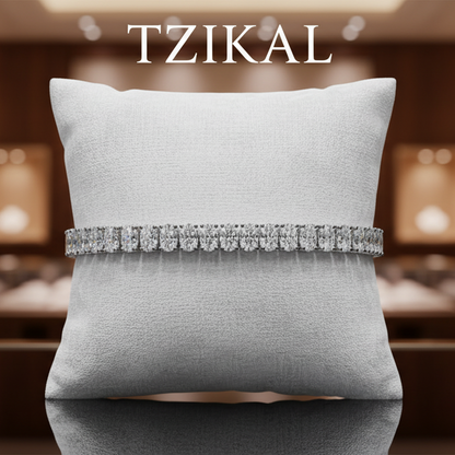 Pulsera tennis de moissanita corte oval