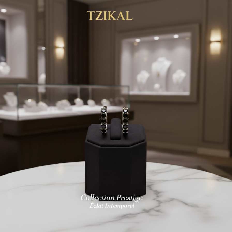 Arracadas de moissanita negra