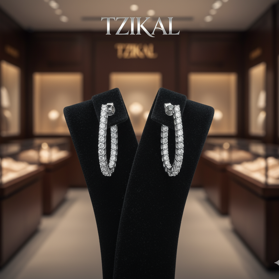 Pendientes de plata con moissanita, 0.8CT