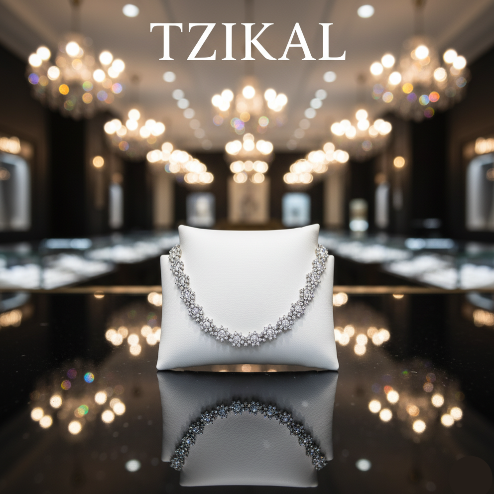 Collar tenis de lujo con girasol de moissanita de color de 35-39 quilates