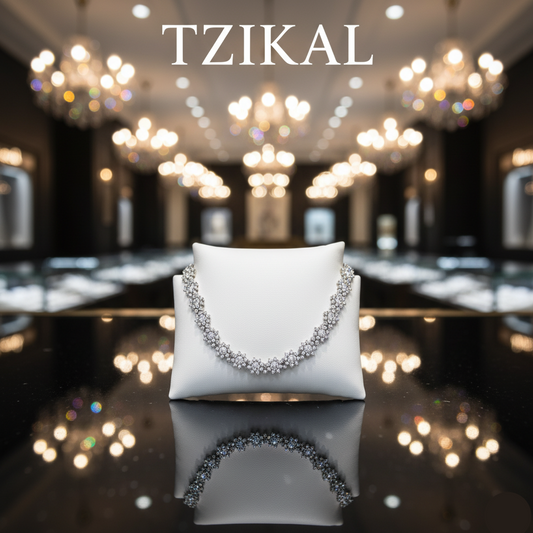 Collar tenis de lujo con girasol de moissanita de color de 35-39 quilates