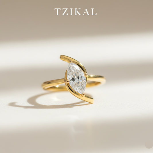 Anillo de Compromiso solitario marquesa 1/2 ct