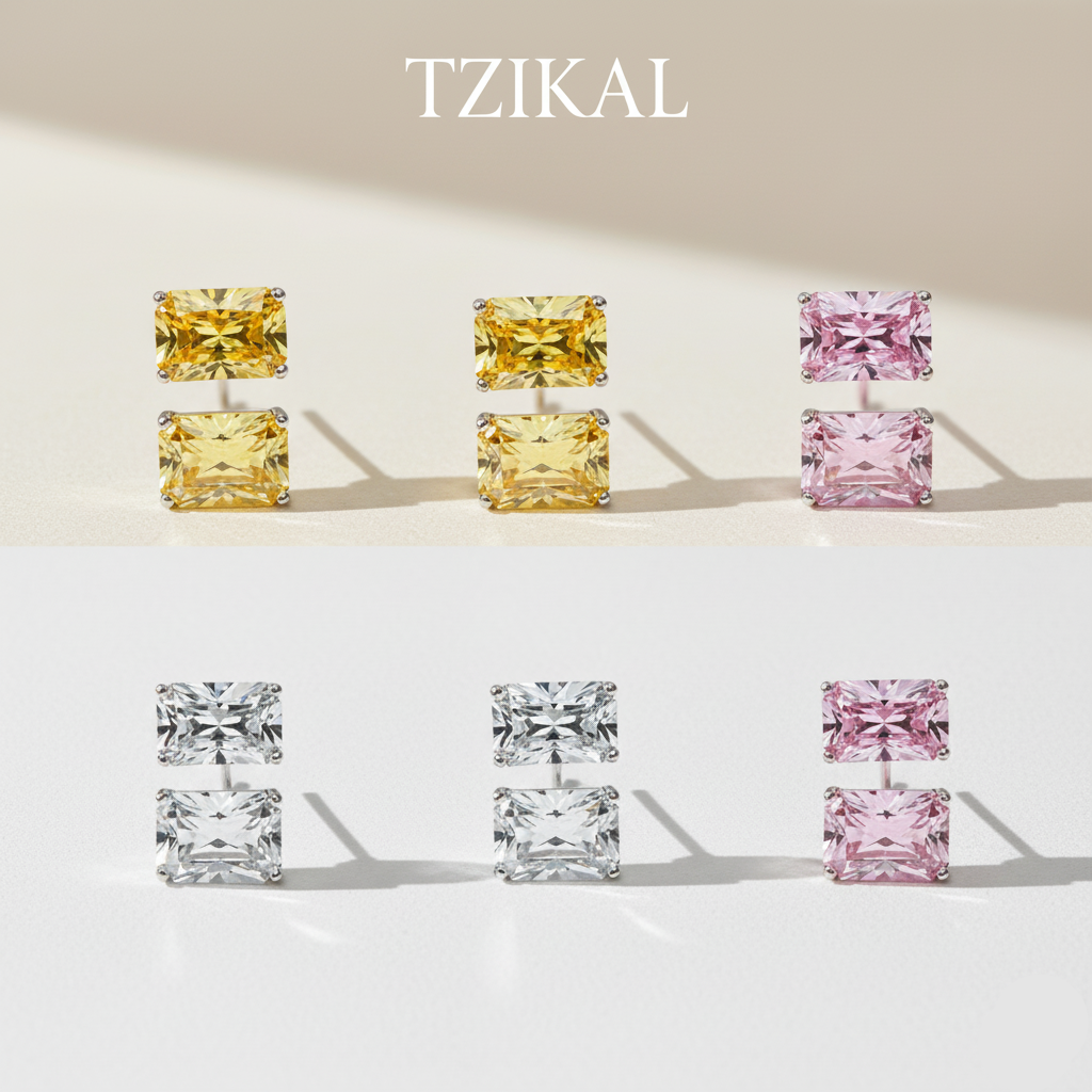 Aretes de Circón corte Radiante