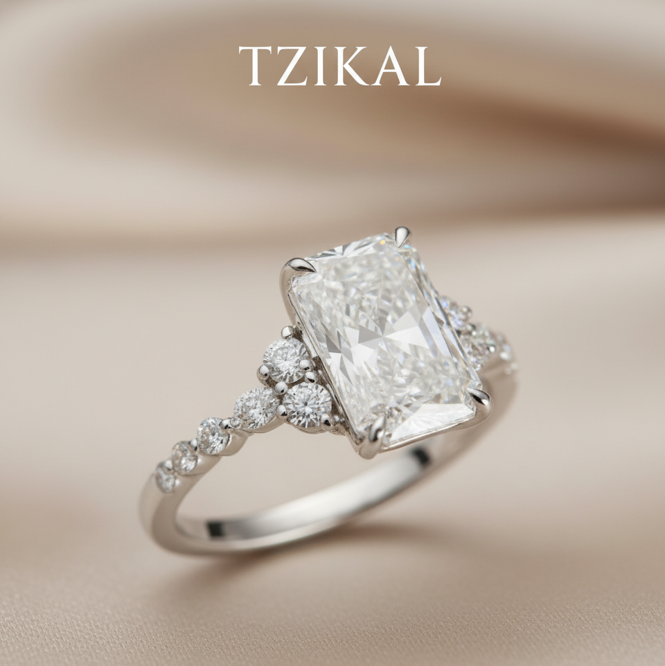 Anillo de Compromiso, Radiante con laterales