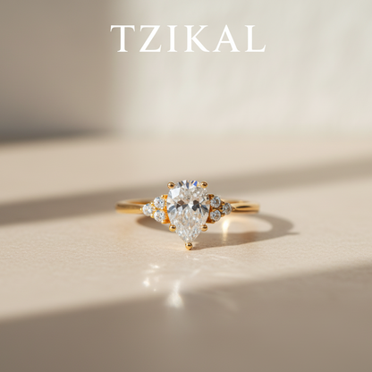 Anillo de Compromiso, Corte pera 1ct