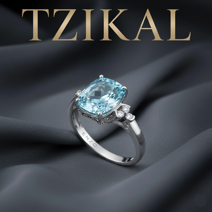 Anillo de Compromiso Aguamarina