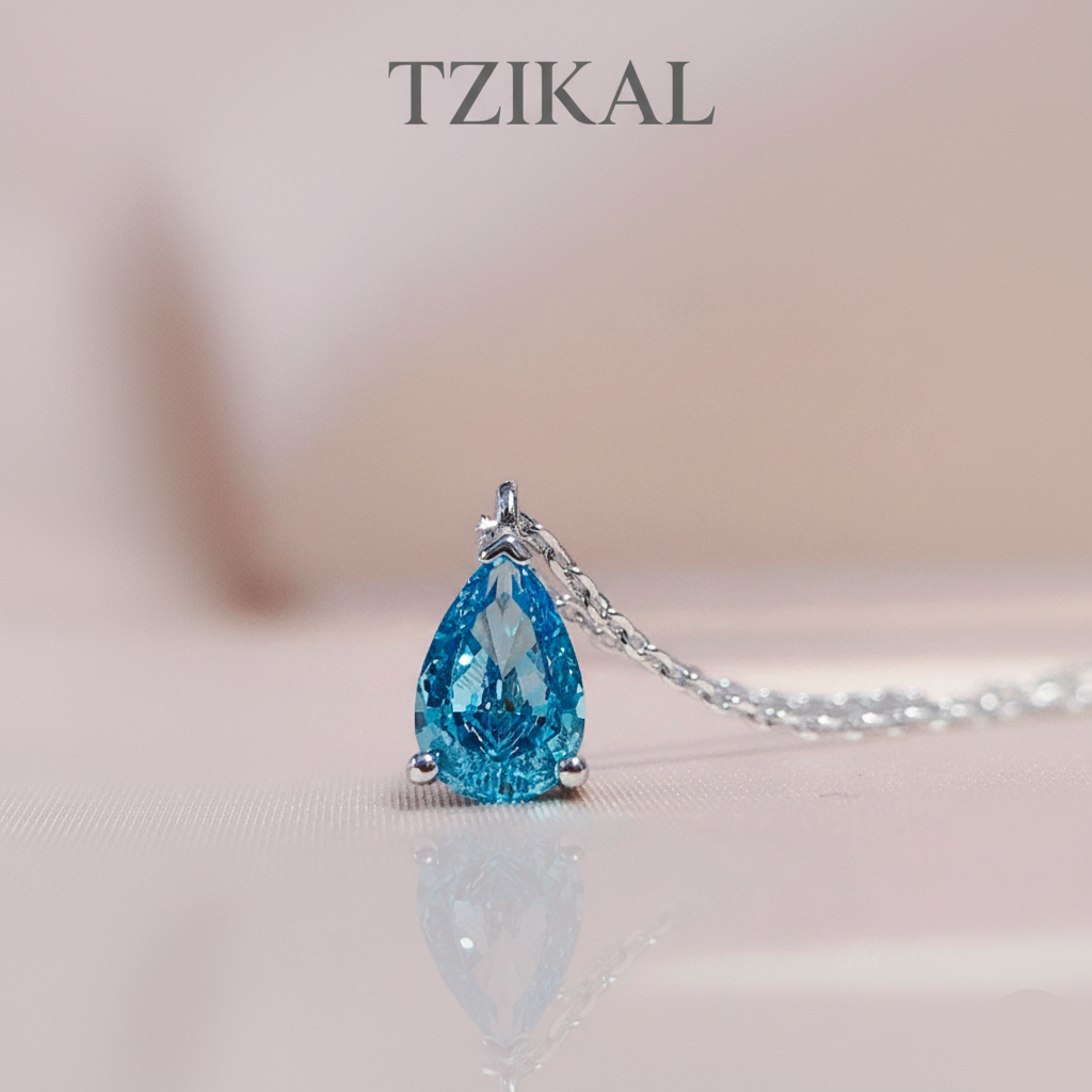 Colgante azul corte de gota