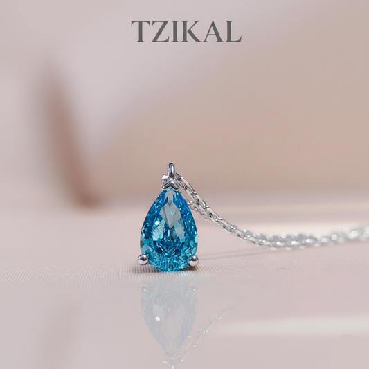 Colgante azul corte de gota