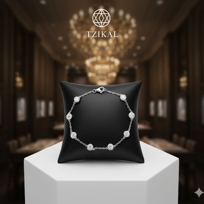 Pulsera tenis de moissanita diseño burbuja