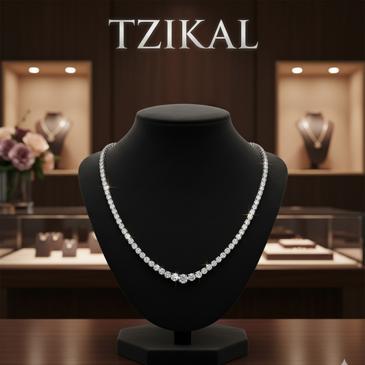 Collar de tenis de moissanita burbuja