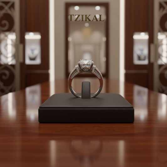 Anillo de compromiso moissanita de 2 quilates 