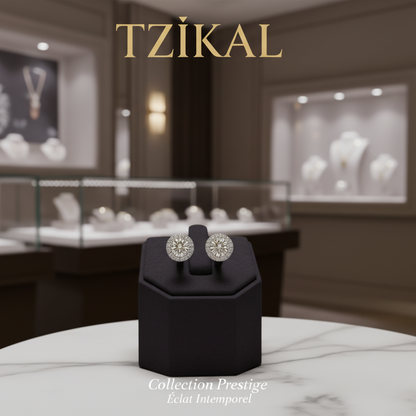 Aretes roscados de moissanita