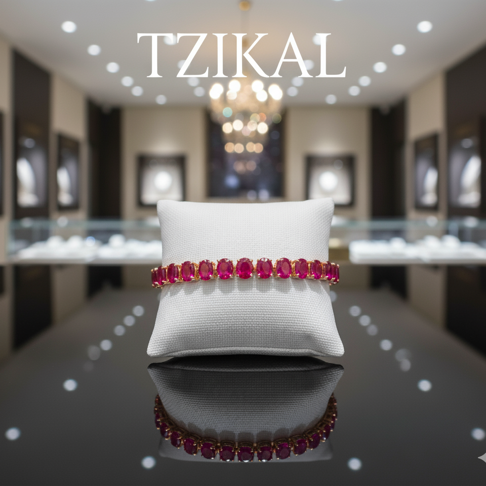 Pulsera con rubí natural