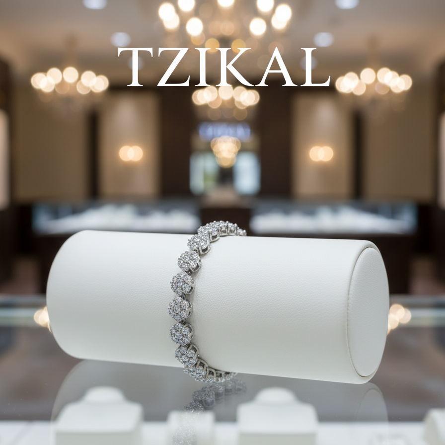 Pulseras de tenis con flor de moissanita completa