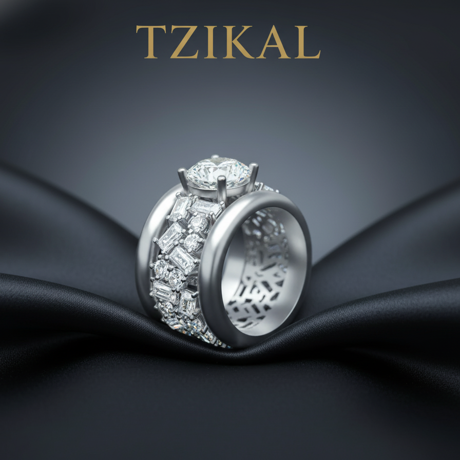 Anillo de plata de ley con moissanita blanca D VVS