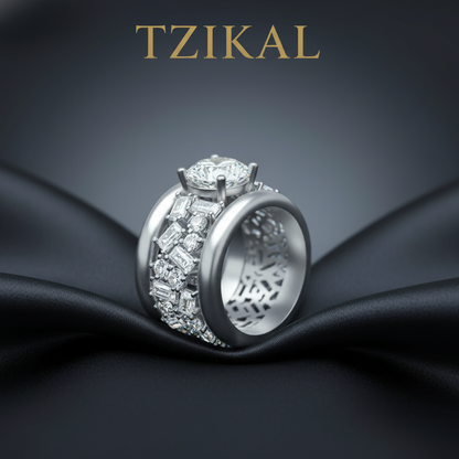 Anillo de plata de ley con moissanita blanca D VVS