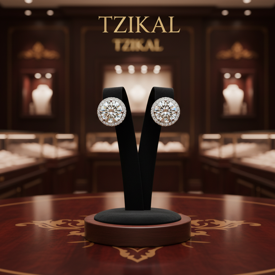 Pendientes redondos de moissanita de 1 quilate 