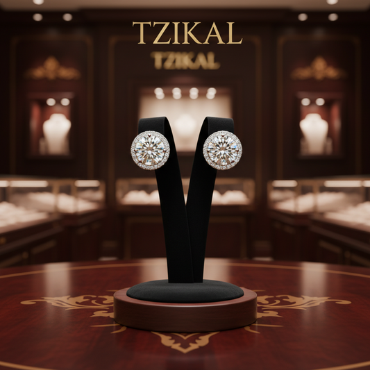 Pendientes redondos de moissanita de 1 quilate 