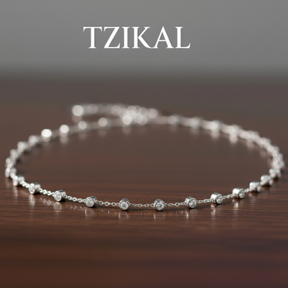Cadena ajustable de plata de ley con moissanita 3mm