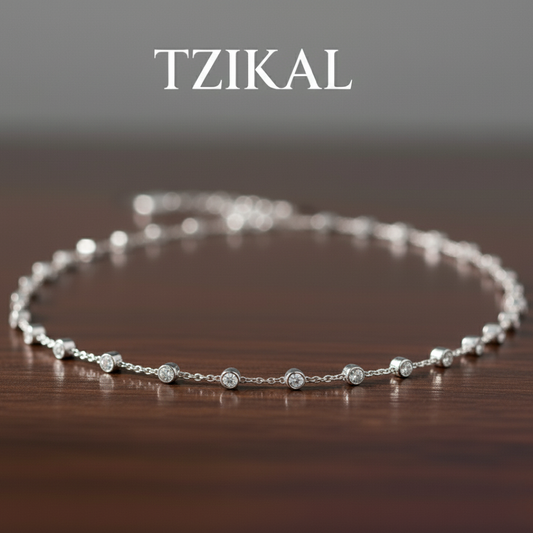 Cadena ajustable de plata de ley con moissanita 3mm