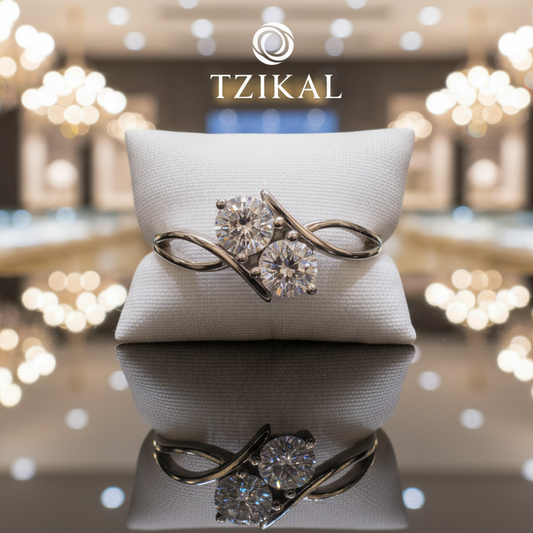 Anillo de promesa de moissanita 1CTTW