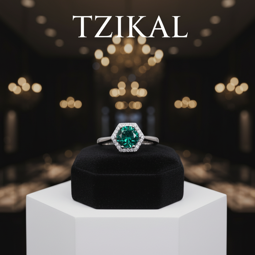 Anillo redondo de moissanita para mujer, 1 quilate, Color verde