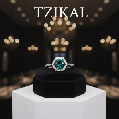 Anillo redondo de moissanita para mujer, 1 quilate, Color verde