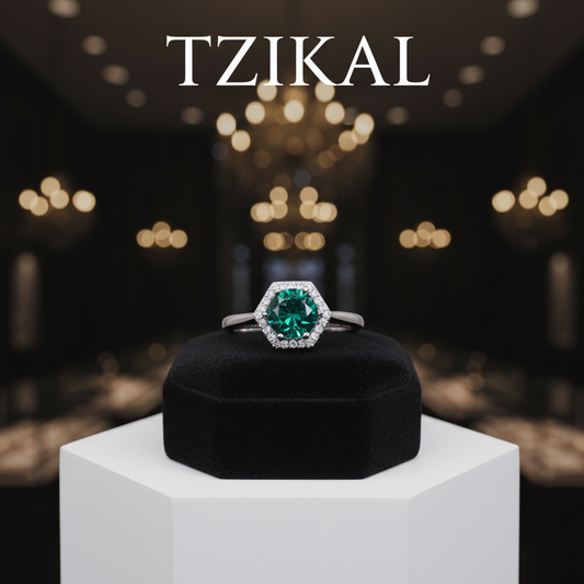 Anillo redondo de moissanita para mujer, 1 quilate, Color verde