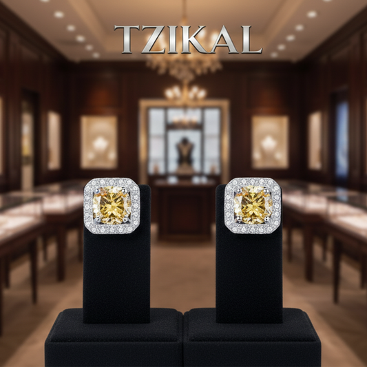 Aretes de moissanita