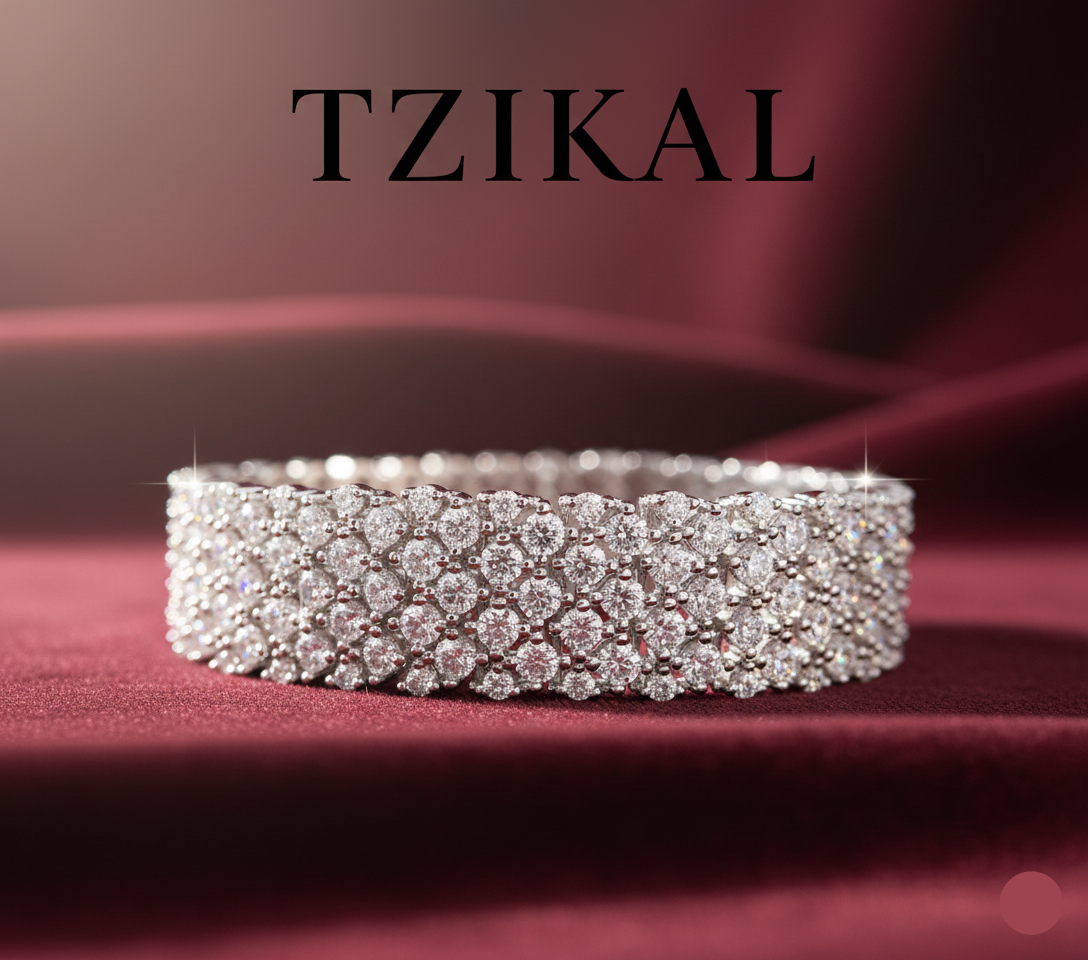 Brazalete de plata de ley con moissanita para mujer