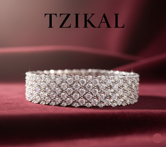 Brazalete de plata de ley con moissanita para mujer