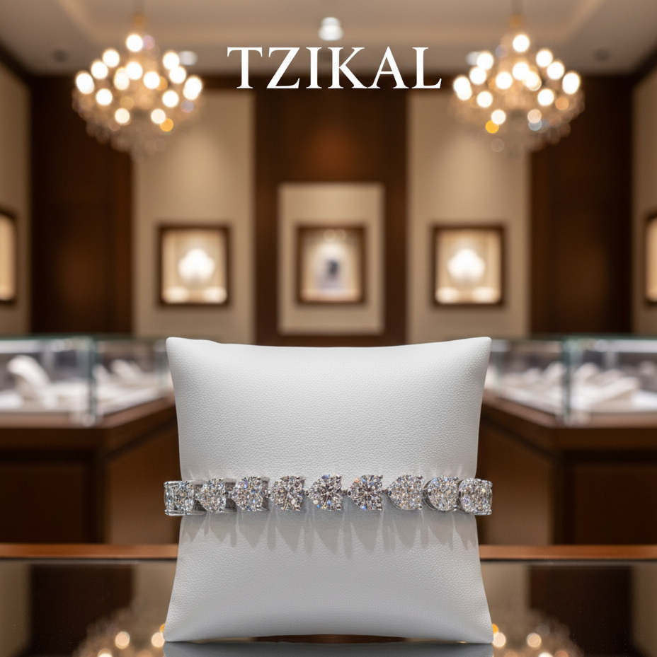 Pulsera de moissanita corte de corazón