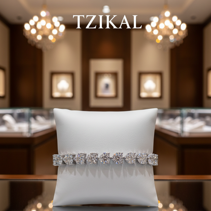 Pulsera de moissanita corte de corazón