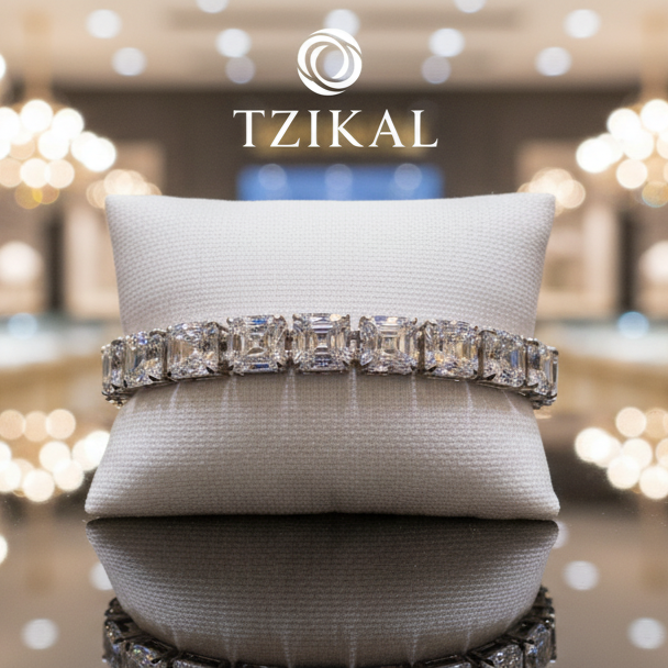 Pulsera de moissanita de corte Asscher