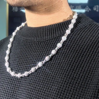 Collar de plata maciza 925 de 4 mm, 8 mm y 10 mm de ancho con moissanita