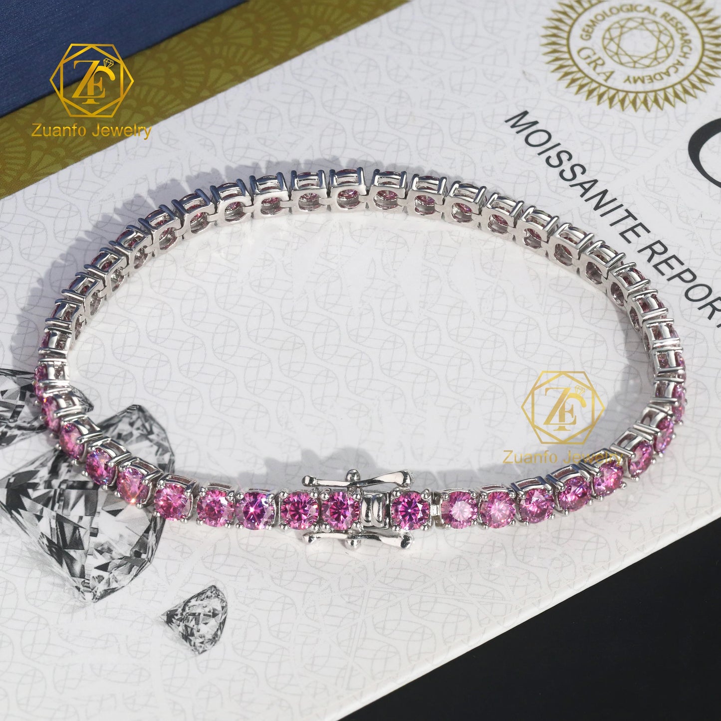 Pulsera tennis de moissanita personalizada