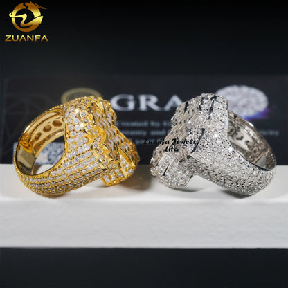 Anillo cruz de moissanita