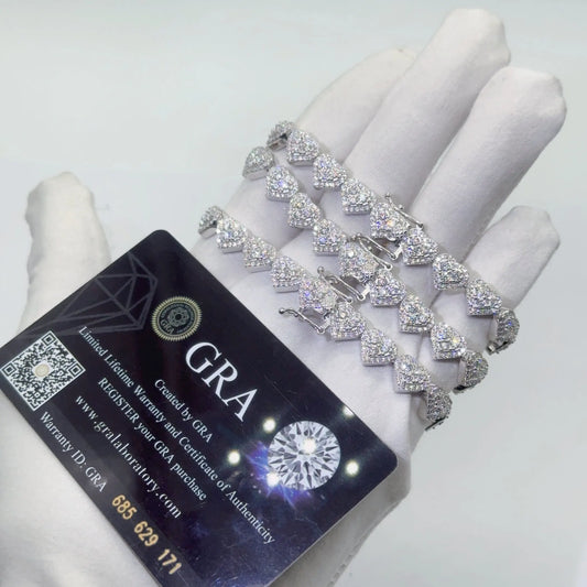 Pulsera de corazón moissanita