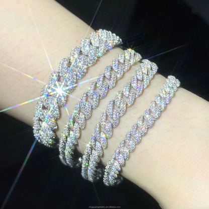 Pulsera cubana de moissanita vvs