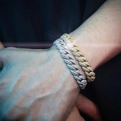 Pulsera cubana de moissanita vvs