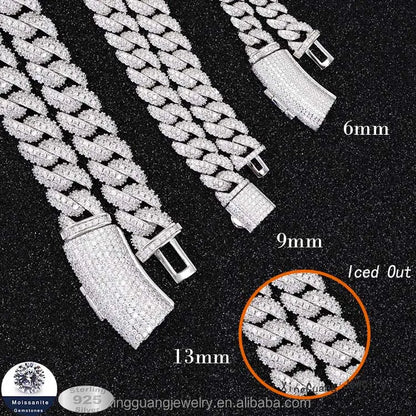 Pulsera cubana de moissanita vvs