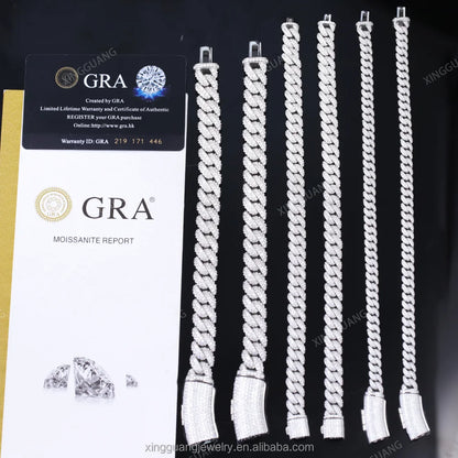 Pulsera cubana de moissanita vvs