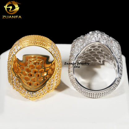 Anillo cruz de moissanita