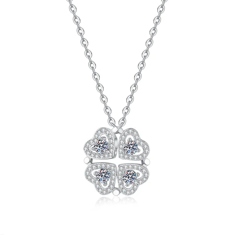 Cadena de clavícula de moissanita y paltino