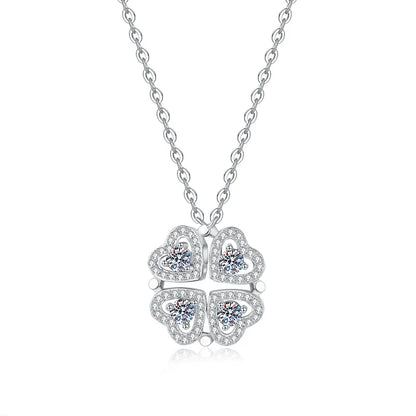 Cadena de clavícula de moissanita y paltino
