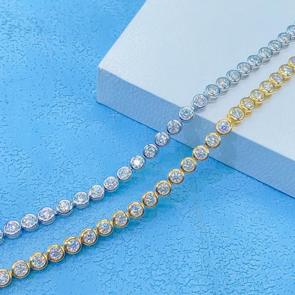 Cadena burbuja de moissanita 0.1ct de 3mm