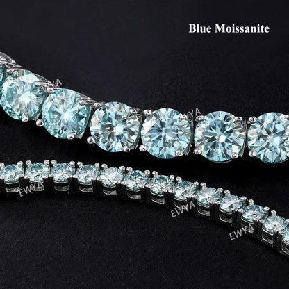 Pulsera de Moissanita Azul