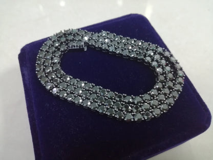Collar tennis de moissanita negra de 3 - 6.5 mm