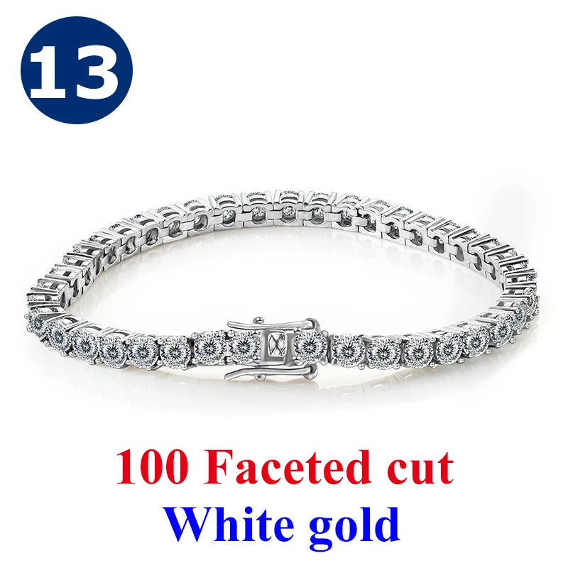 Cadena de tenis de moissanita Unisex Azul