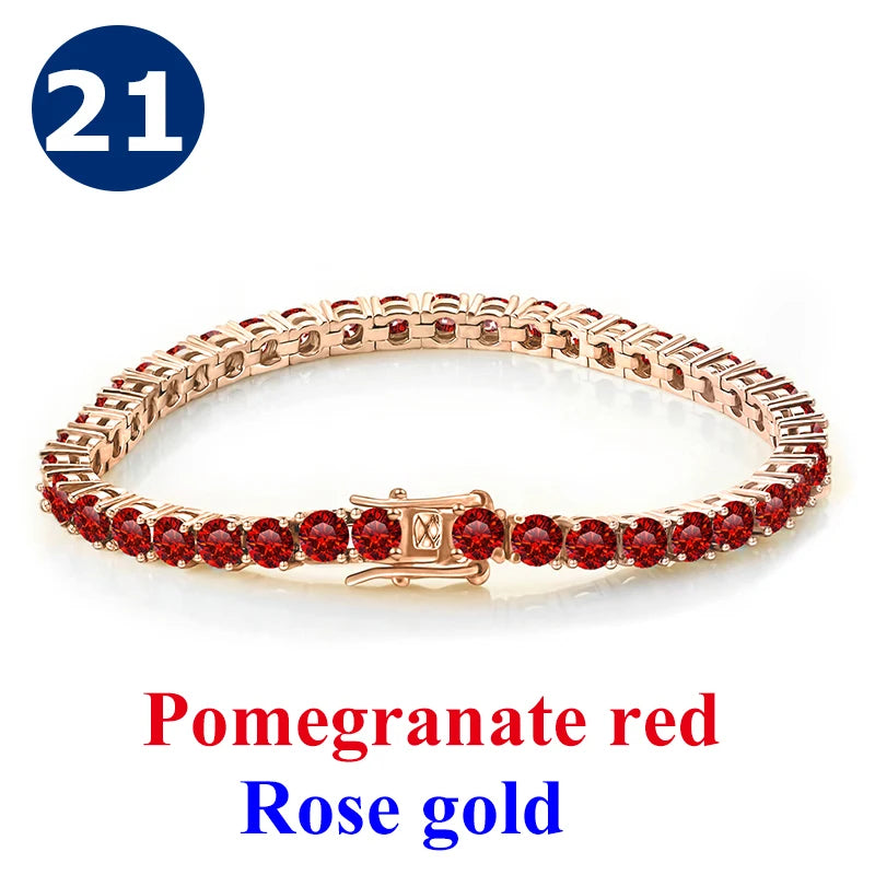 Cadena de tenis de moissanita Unisex Azul